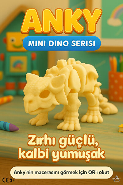 uAmor سلسلة ميني دينو – شخصية أنكي التعليمية (ديكور ثلاثي الأبعاد ومحفز للخيال)