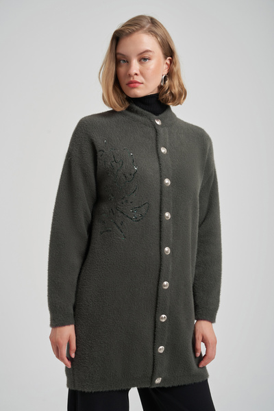 Nuss Embroidery Detail Cardigan 7007 Smoked