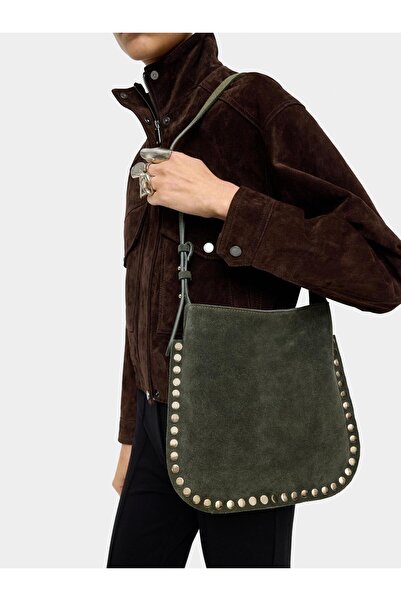 PARFOIS Zımba Detaylı Süet Deri Çapraz Askılı Çanta