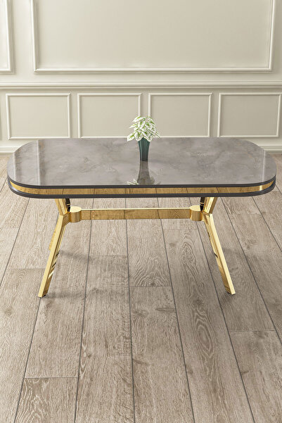 Canisa Concept Olya Serisi 90x168 Lak Panel Gold Ayak Antrasit İroni Sabit Mu...