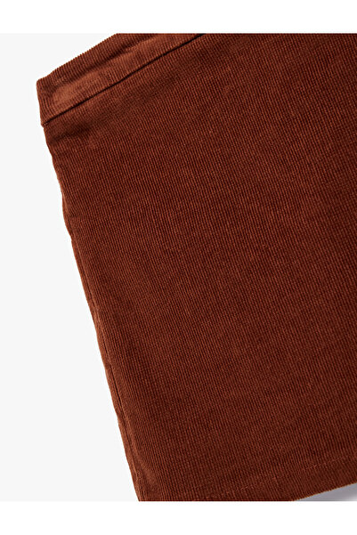 Koton Pamuklu Beli Lastikli Kadife Şort Etek