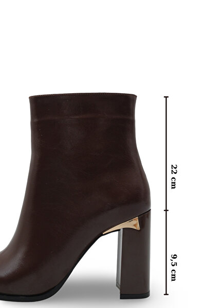 Women Lay-z Γυναικείες χειμερινές μπότες με τετράγωνο δάχτυλο με τακούνι 9,5 εκ. από λουστρίνι – Μοντέρνο σχέδιο με χρυσή λεπτομέρεια