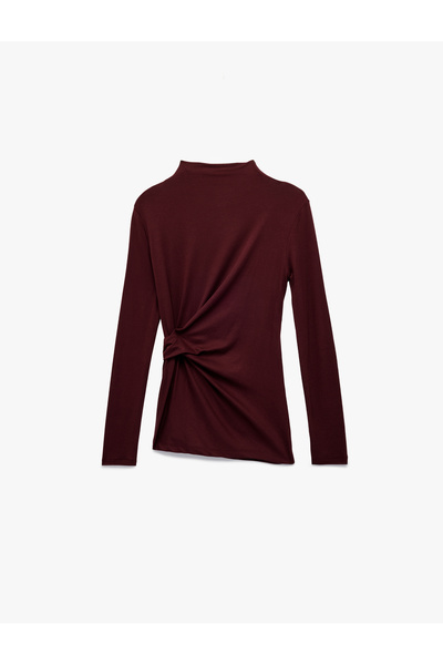 Koton X Melis Ağazat - εφαρμοστό Μακρυμάνικο μπλουζάκι με ψηλός λαιμός λεπτομέρειες αξεσουάρ