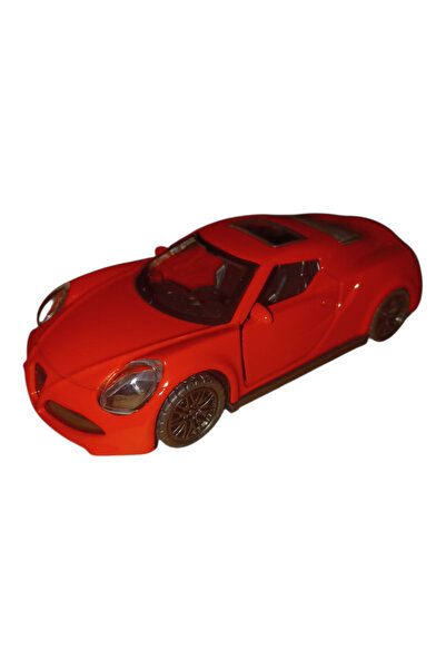 Vision XXI Alfa Romeo 4C Car, Metal Model, Diecast, Spring Mechanism, 12 cm, Red