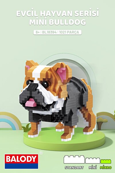balody Pet Series – Mini Bulldog (Bl18394) – Micro Block Building Toy Set
