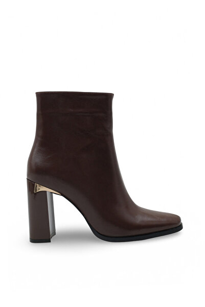 Women Lay-z Γυναικείες χειμερινές μπότες με τετράγωνο δάχτυλο με τακούνι 9,5 εκ. από λουστρίνι – Μοντέρνο σχέδιο με χρυσή λεπτομέρεια