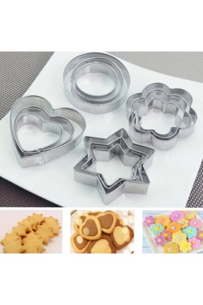 LUCES DESİGN 12 Pieces Metal Practical Cookie Mold Steel