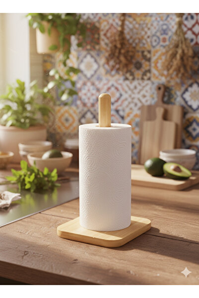 Hagen Special Production Wooden Roll Paper Holder Decorative Roll Napkin Holder Non-Slip Base Roll Paper Towel Holder