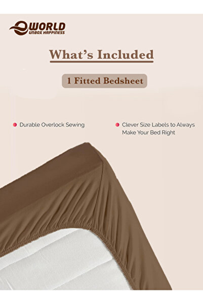 Eworld King Size Microfiber Fitted Bedsheet with Deep Pocket, Breathable & Washable