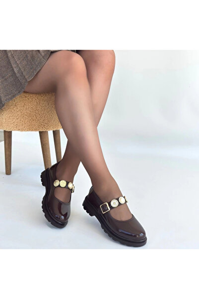 ZENGEZUR MALL Sptrns Okira Brown Patent Leather Oxford Shoes (173807) (Size: 36)