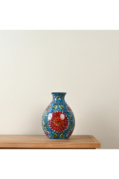 Zahr فازة سيراميك بنقوش شرقية – تصميم ديكوري أنيق