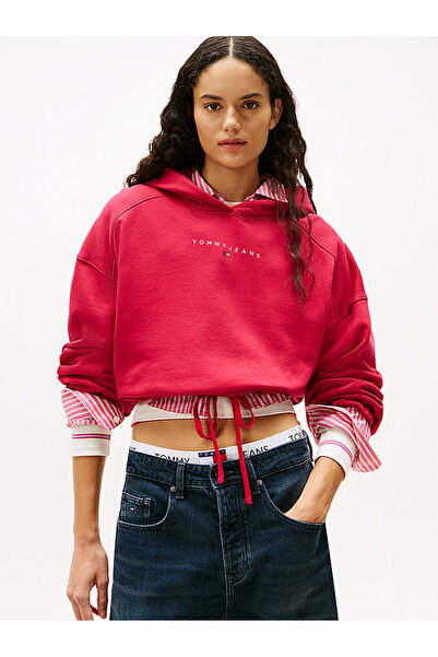Tommy Hilfiger Kadın Kırmızı Kapüşonlu Üst