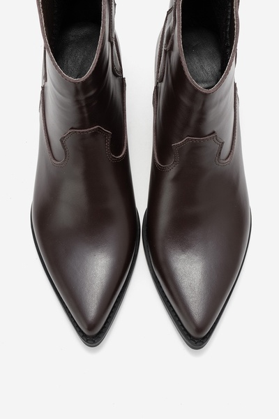 LuviShoes Γυναικείες μπότες Western ELIA από γνήσιο δέρμα καφέ δέρματος