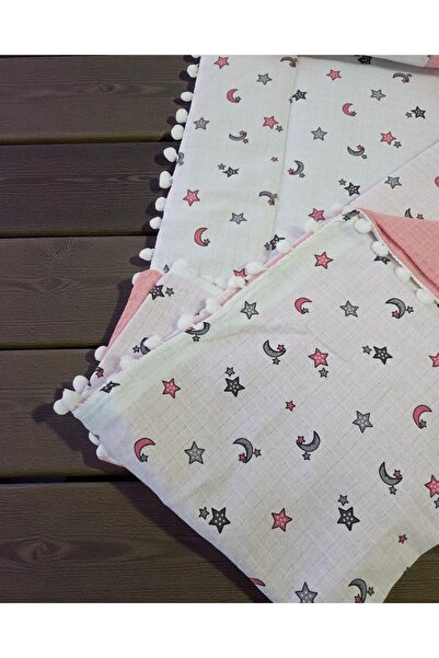 voyyo kids baby 3-Piece Bottom Opening Mat Set with Blanket and Pillow, Muslin Patterned Bottom Opening