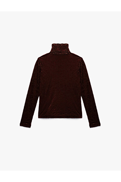 Koton Μακρυμάνικο μπλουζάκι με λεοπάρ σχέδιο από βελούδο