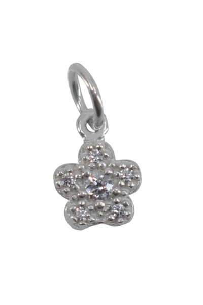 Jolie Silver Μενταγιόν από ασήμι 925, ασήμι Jolie, μοντέλο λουλουδιού με πέτρ...