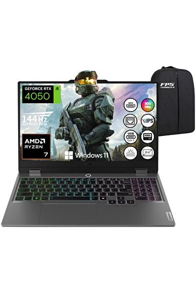 LENOVO LOQ Ryzen 7 7435HS RTX4050 8GB RAM 512GB SSD 15.6" FHD IPS 144Hz W11 T...