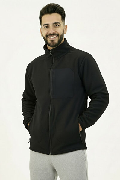 Veleno Siyah Erkek Softshell Anti Peeling Polar Ceket 3 Cepli Tam Fermuarlı Ö...