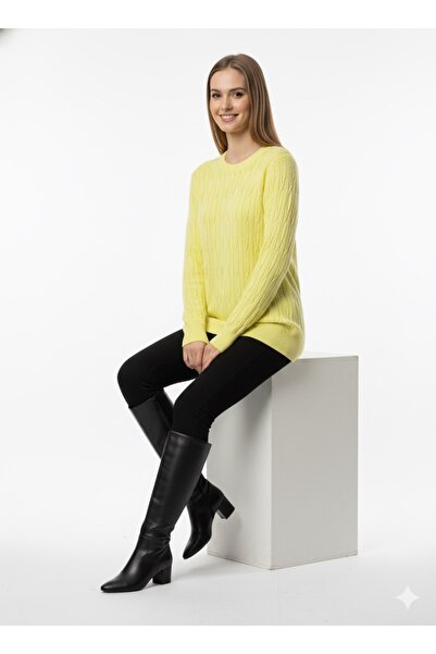 ModaPlaza Women's Hair Braid Patterned Knitwear Sweater 5354