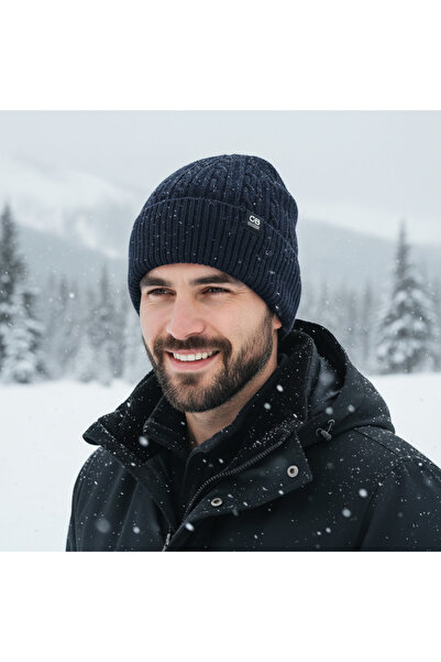 SELLGIFT Unisex Beanie Hat - Dark Navy Acrylic