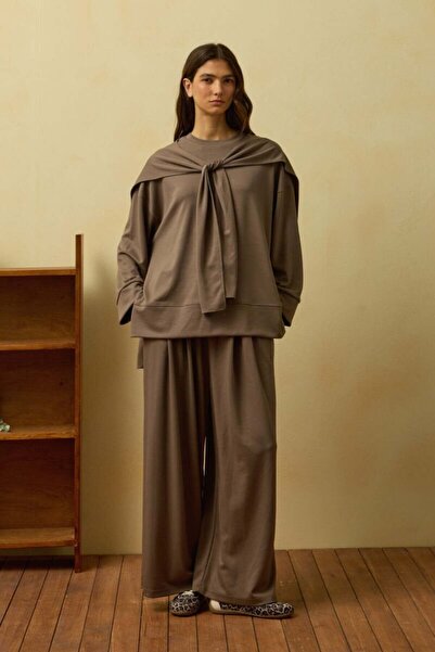 Ceylan Otantik Mink Tie-Up Trouser Set