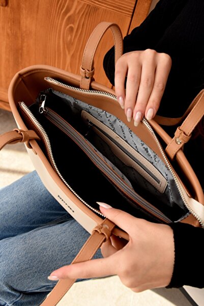 Just Polo Large Size Original Cream Color Women's Shoulder Bag Ad6049