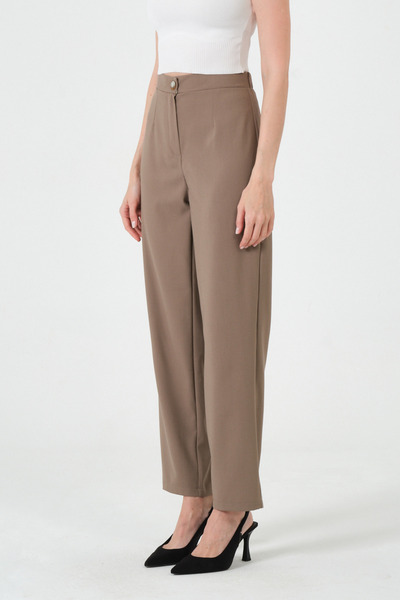 RELAXL Oversized High Waist Mink Women's Trousers Office Elegance