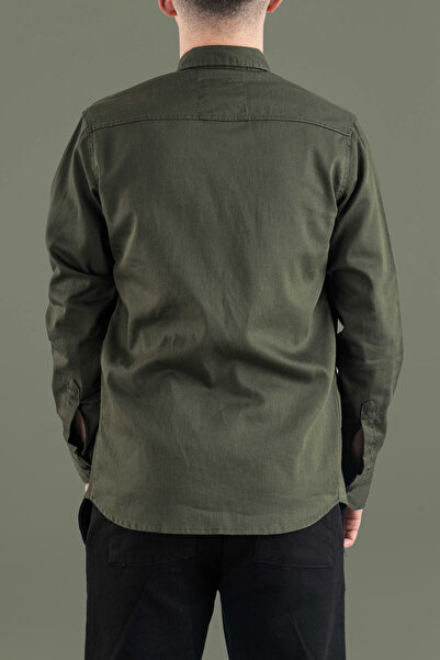 bombe Slim Fit Tight Fit Men's Denim Shirt Mint