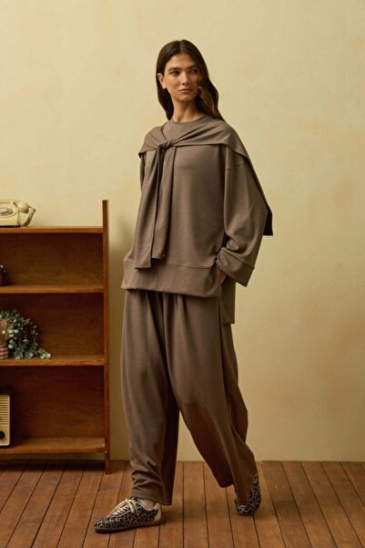 Ceylan Otantik Mink Tie-Up Trouser Set