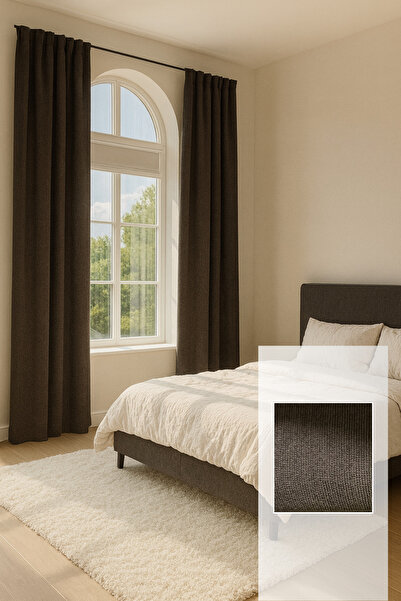 Perlife Gold ® Luxury Chenille Textured Blackout Curtain – No Pleats, Extra Foam – Rich Color Cardetel