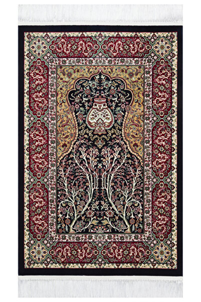 Eko Halı Saten Afghan Seccade SCD 02 Red Yüksek Dokuma Sıklığına Sahip Şık De...