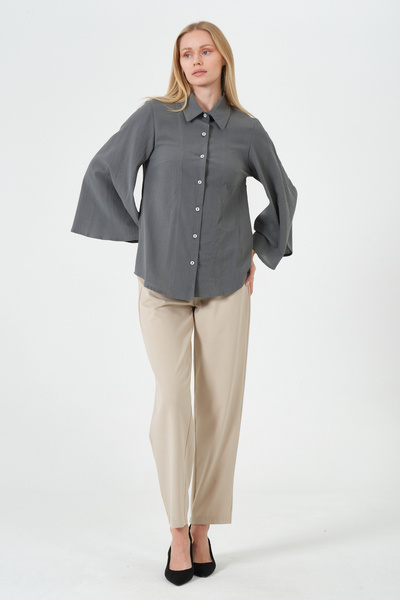 RELAXL 2Xs-10Xl Office Elegance Stretch Fabric High Waist Beige Women's Pants