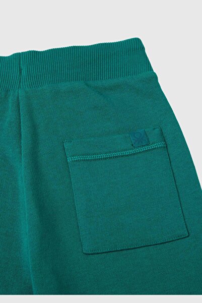 United Colors of Benetton Φούτερ για αγόρια - Πράσινο πεύκο και λογότυπο ετικέτας