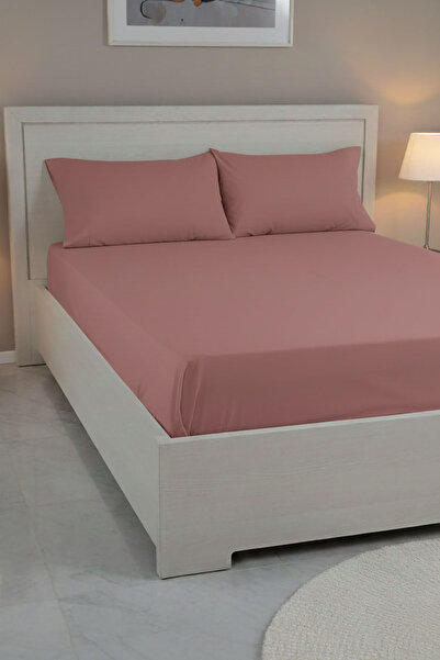 FAVORA 100% Cotton Ranforce Premium Double Bed Sheet Set - Powder