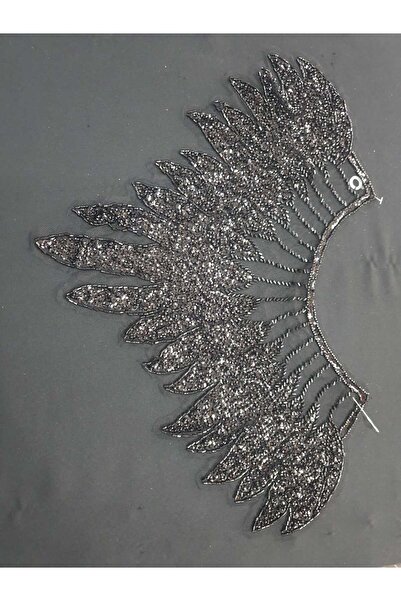 ESRA ŞELEM Black Sequin Beaded Guipure Brode Applique Decorative Sewing Accessory Hobby