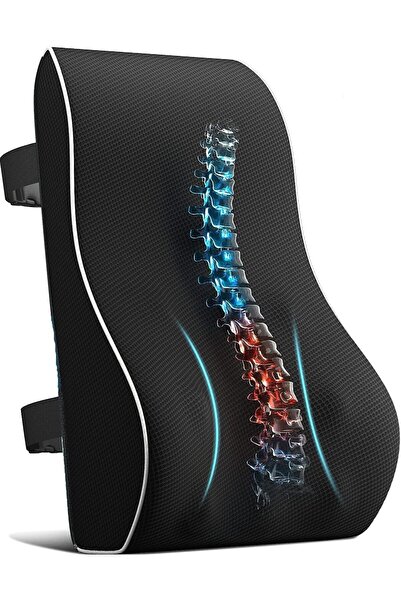 festive وسادة دعم أسفل الظهر لكرسي المكتب - إسفنج ميموري فوم، شبكة قابلة للته...