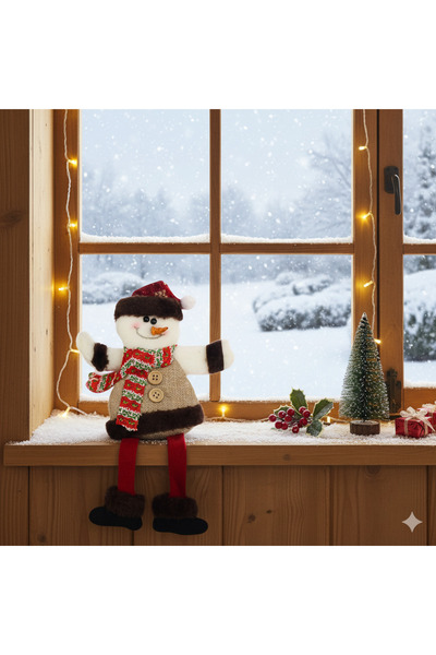 DODOMAR تمثال رجل الثلج المزخرف بالقطيفة مقاس 30 سم - نموذج زخرفي لعيد الميلاد