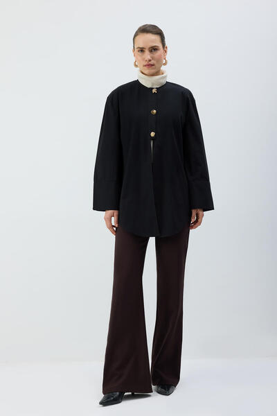 Touché Privé GOLD BUTTONED POPLIN SHIRT