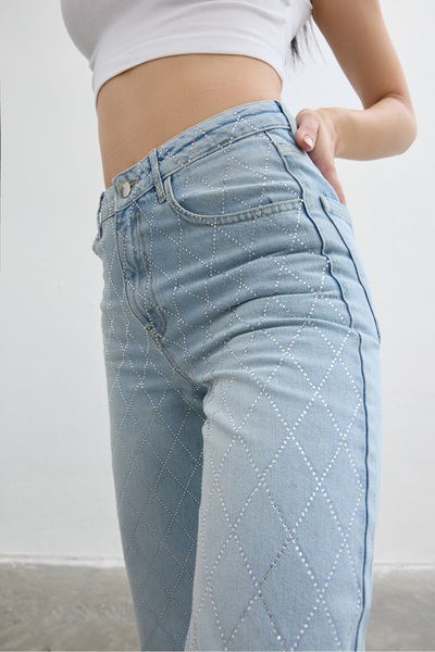 VERMOND Lattice Shine Light Jean - Açık Mavi