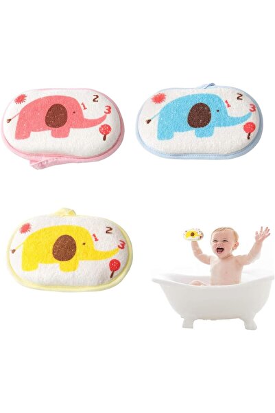 X SPRING Baby Bath Sponge Set - 3pcs Super Soft Cotton Animal Design for Newborn Sensitive Skin
