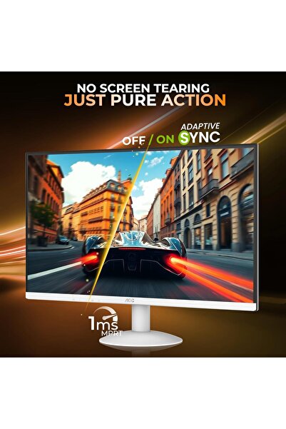 Aoc 24-inch Gaming Monitor (24B30H3/BW) — 1920x1080 FHD IPS, 120Hz, 1ms, Adaptive-Sync — White