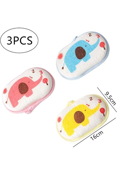 X SPRING Baby Bath Sponge Set - 3pcs Super Soft Cotton Animal Design for Newborn Sensitive Skin