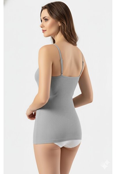 The Women's Cotton Thread Strap Lace Detailed Stretchy Tank Top – Soft Casual Underwear