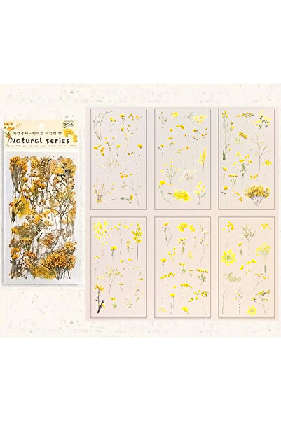 Limmy Autocolant vintage Autocolant natural Set de 6 - Flori galbene