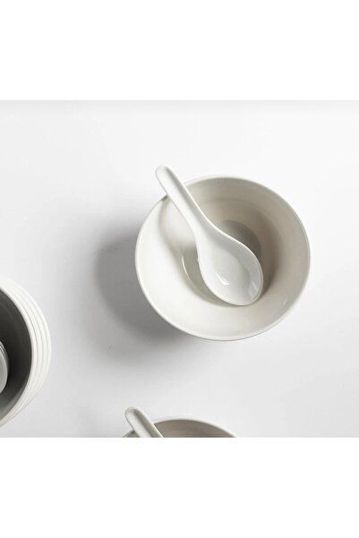 cc bin shihon Soup and noodle bowl set, soup bowl with spoons, 12-piece set for 6 people, melamine, break and crack resistant