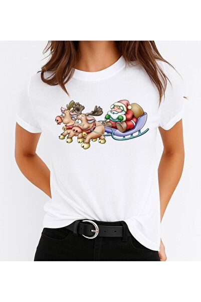 OEM 100% Cotton T-shirt Santa Claus with Sleigh 2