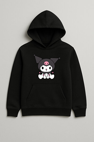 SVART WEAR Унисекс детска суитшърт с качулка и принт на аниме героинята Куроми