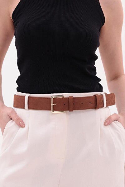 Desre Moda Square Buckle Suede Belt Trouser Belt Jeans Belt Shirt Belt Coat Belt Dress Belt