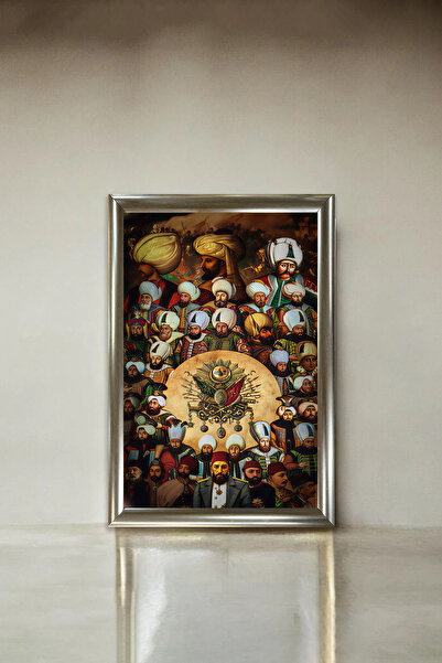 AND Osmanlı Padişahları Portre – MDF Üzerine UV Baskı Çerçeveli Tablo Sanatsa...