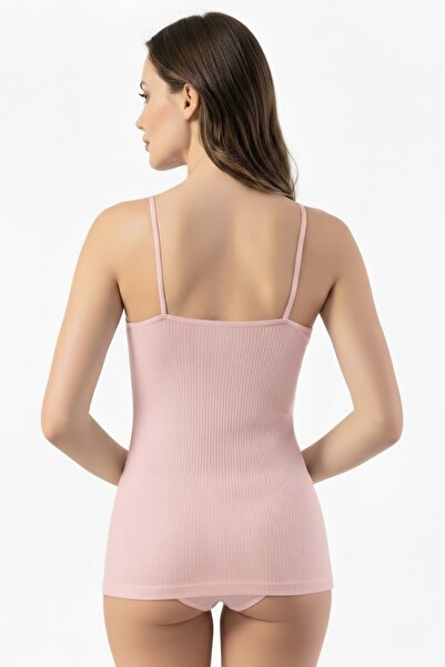 The Women's Cotton Thread Strap Lace Detailed Stretchy Tank Top – Soft Casual Underwear